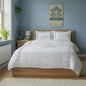 Monogram Layered Leaf Applique Cotton Duvet Cover Set