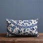 Luxury Decorative Throw Square Linen Pillowcase Blue And White Flower Bedroom Room Sofa Porcelain Printed Cushion Cover Decorative Sofa Throw Pillow Car Chair Home Decor Pillow Case Soft Design