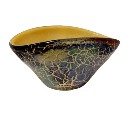 Murano Style 9-inches Glass Decorative Bowl