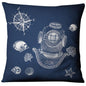 Navigation Navy Blue Nautical Shell Starfish Linen Pillow Cover Blue Anchor Navigation Anchor Sailboat Pillowcase Marine Cushion Cover Sofa Home Decorative Cushion Cover For Home