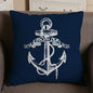 Navigation Navy Blue Nautical Shell Starfish Linen Pillow Cover Blue Anchor Navigation Anchor Sailboat Pillowcase Marine Cushion Cover Sofa Home Decorative Cushion Cover For Home