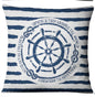 Navigation Navy Blue Nautical Shell Starfish Linen Pillow Cover Blue Anchor Navigation Anchor Sailboat Pillowcase Marine Cushion Cover Sofa Home Decorative Cushion Cover For Home