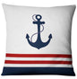 Navigation Navy Blue Nautical Shell Starfish Linen Pillow Cover Blue Anchor Navigation Anchor Sailboat Pillowcase Marine Cushion Cover Sofa Home Decorative Cushion Cover For Home