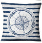 Navigation Navy Blue Nautical Shell Starfish Linen Pillow Cover Blue Anchor Navigation Anchor Sailboat Pillowcase Marine Cushion Cover Sofa Home Decorative Cushion Cover For Home