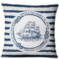 Navigation Navy Blue Nautical Shell Starfish Linen Pillow Cover Blue Anchor Navigation Anchor Sailboat Pillowcase Marine Cushion Cover Sofa Home Decorative Cushion Cover For Home