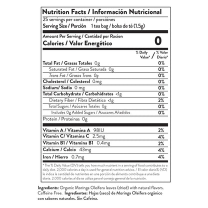 Organic Moringa Tea - Strawberry - Caffeine-Free Herbal Tea
