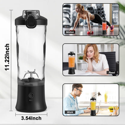 Portable Blender 600ml Electric Juicer Fruit Mixers 4000mah Usb Rechargeable Smoothie Mini Blender Personal Juicer Colorful Cup  Personal Size Blender Mini Fruit Mixer Milkshake Smoothie Maker With Usb Rechargeable Juicer