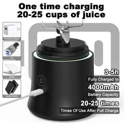 Portable Blender 600ml Electric Juicer Fruit Mixers 4000mah Usb Rechargeable Smoothie Mini Blender Personal Juicer Colorful Cup  Personal Size Blender Mini Fruit Mixer Milkshake Smoothie Maker With Usb Rechargeable Juicer