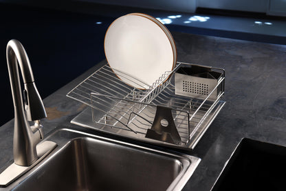 Rohan Stainless Steel Dish Rack Drainer with Cutlery Holder
