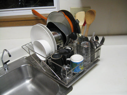 Rohan Stainless Steel Dish Rack Drainer with Cutlery Holder