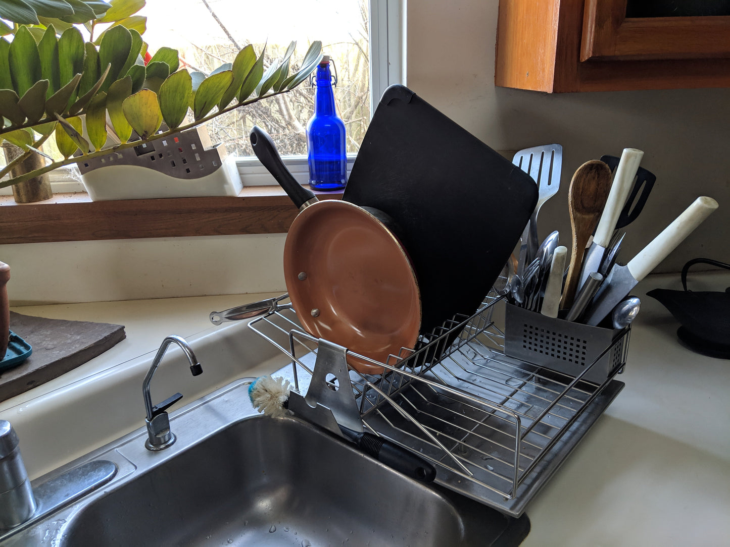 Rohan Stainless Steel Dish Rack Drainer with Cutlery Holder