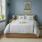 Monogram Layered Leaf Applique Cotton Duvet Cover Set