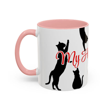 Silhouette Cat Lovers Accent Mug