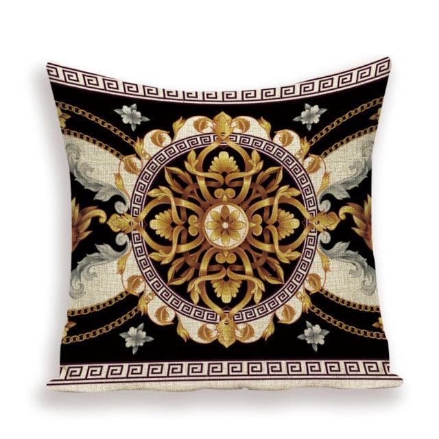 Vintage Luxury Throw Pillow Cover Lion Flower Cushion Cover For Home Decor Sofa Bed Geometric Pillows Cases Throw Pillow Covers Lion Head Flower Cotton Linen Square Home Decorative Throw Pillow Case Cushion Covers 45x45cm