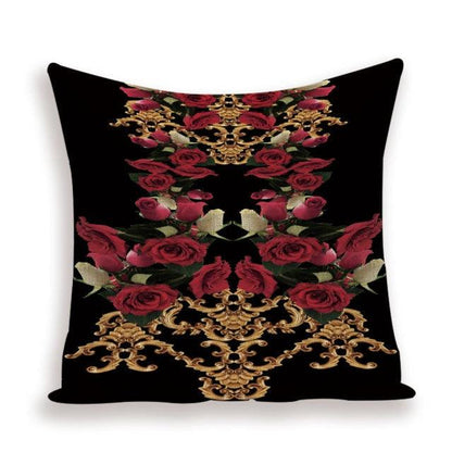 Vintage Luxury Throw Pillow Cover Lion Flower Cushion Cover For Home Decor Sofa Bed Geometric Pillows Cases Throw Pillow Covers Lion Head Flower Cotton Linen Square Home Decorative Throw Pillow Case Cushion Covers 45x45cm