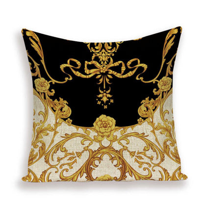 Vintage Luxury Throw Pillow Cover Lion Flower Cushion Cover For Home Decor Sofa Bed Geometric Pillows Cases Throw Pillow Covers Lion Head Flower Cotton Linen Square Home Decorative Throw Pillow Case Cushion Covers 45x45cm