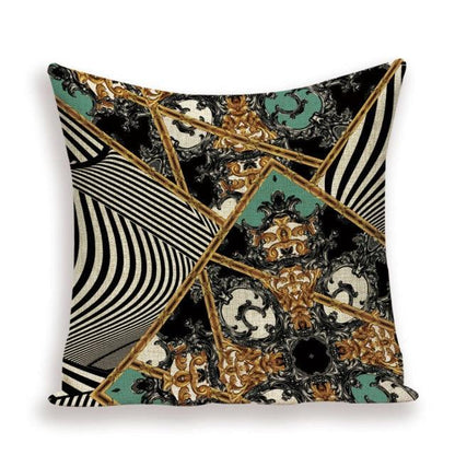 Vintage Luxury Throw Pillow Cover Lion Flower Cushion Cover For Home Decor Sofa Bed Geometric Pillows Cases Throw Pillow Covers Lion Head Flower Cotton Linen Square Home Decorative Throw Pillow Case Cushion Covers 45x45cm