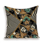 Vintage Luxury Throw Pillow Cover Lion Flower Cushion Cover For Home Decor Sofa Bed Geometric Pillows Cases Throw Pillow Covers Lion Head Flower Cotton Linen Square Home Decorative Throw Pillow Case Cushion Covers 45x45cm