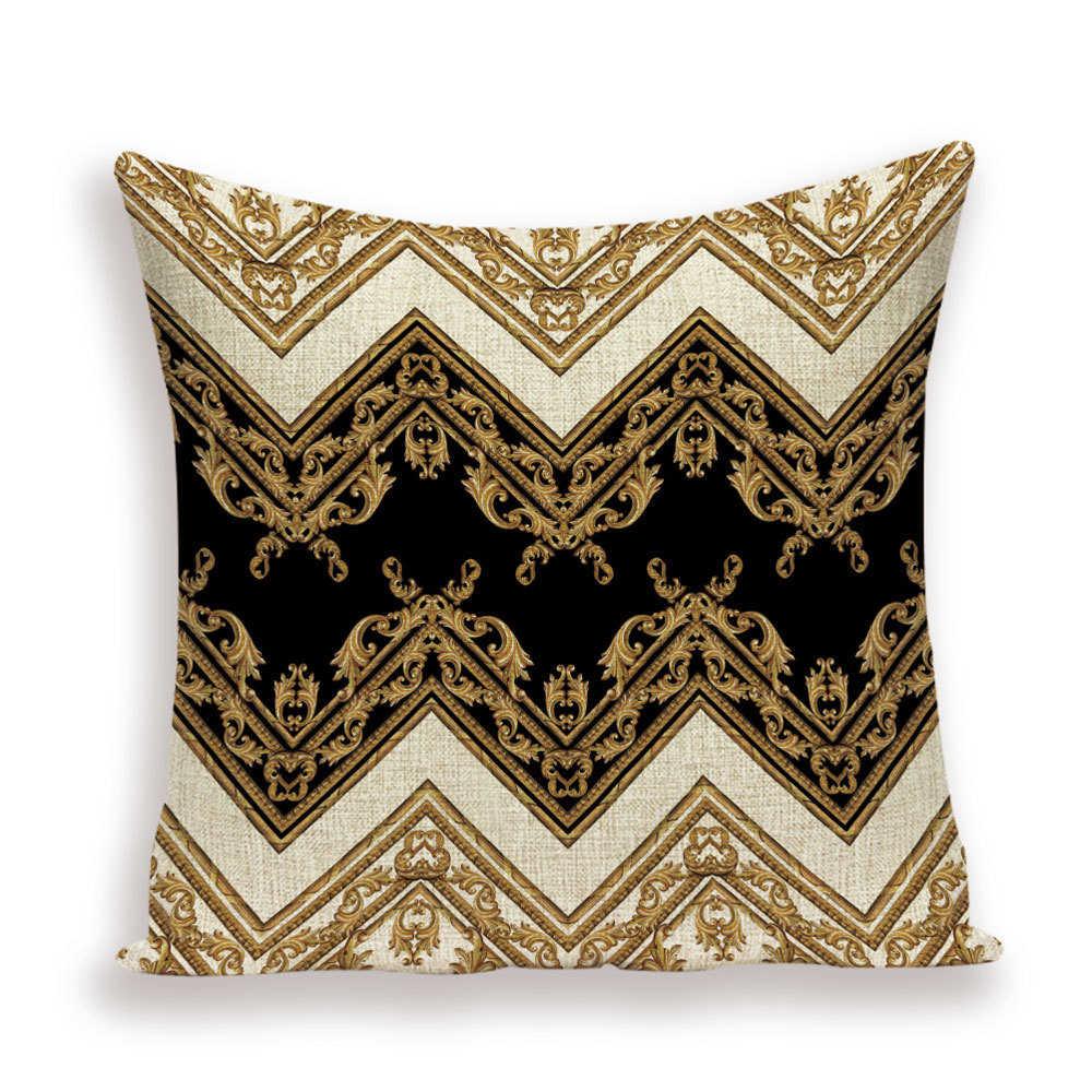 Vintage Luxury Throw Pillow Cover Lion Flower Cushion Cover For Home Decor Sofa Bed Geometric Pillows Cases Throw Pillow Covers Lion Head Flower Cotton Linen Square Home Decorative Throw Pillow Case Cushion Covers 45x45cm