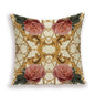 Vintage Luxury Throw Pillow Cover Lion Flower Cushion Cover For Home Decor Sofa Bed Geometric Pillows Cases Throw Pillow Covers Lion Head Flower Cotton Linen Square Home Decorative Throw Pillow Case Cushion Covers 45x45cm