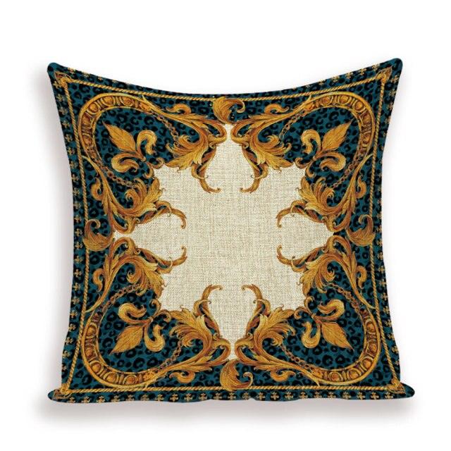 Vintage Luxury Throw Pillow Cover Lion Flower Cushion Cover For Home Decor Sofa Bed Geometric Pillows Cases Throw Pillow Covers Lion Head Flower Cotton Linen Square Home Decorative Throw Pillow Case Cushion Covers 45x45cm