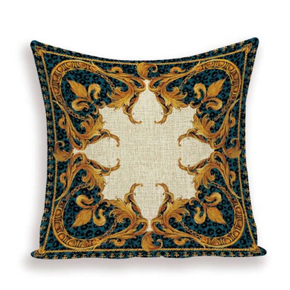 Vintage Luxury Throw Pillow Cover Lion Flower Cushion Cover For Home Decor Sofa Bed Geometric Pillows Cases Throw Pillow Covers Lion Head Flower Cotton Linen Square Home Decorative Throw Pillow Case Cushion Covers 45x45cm