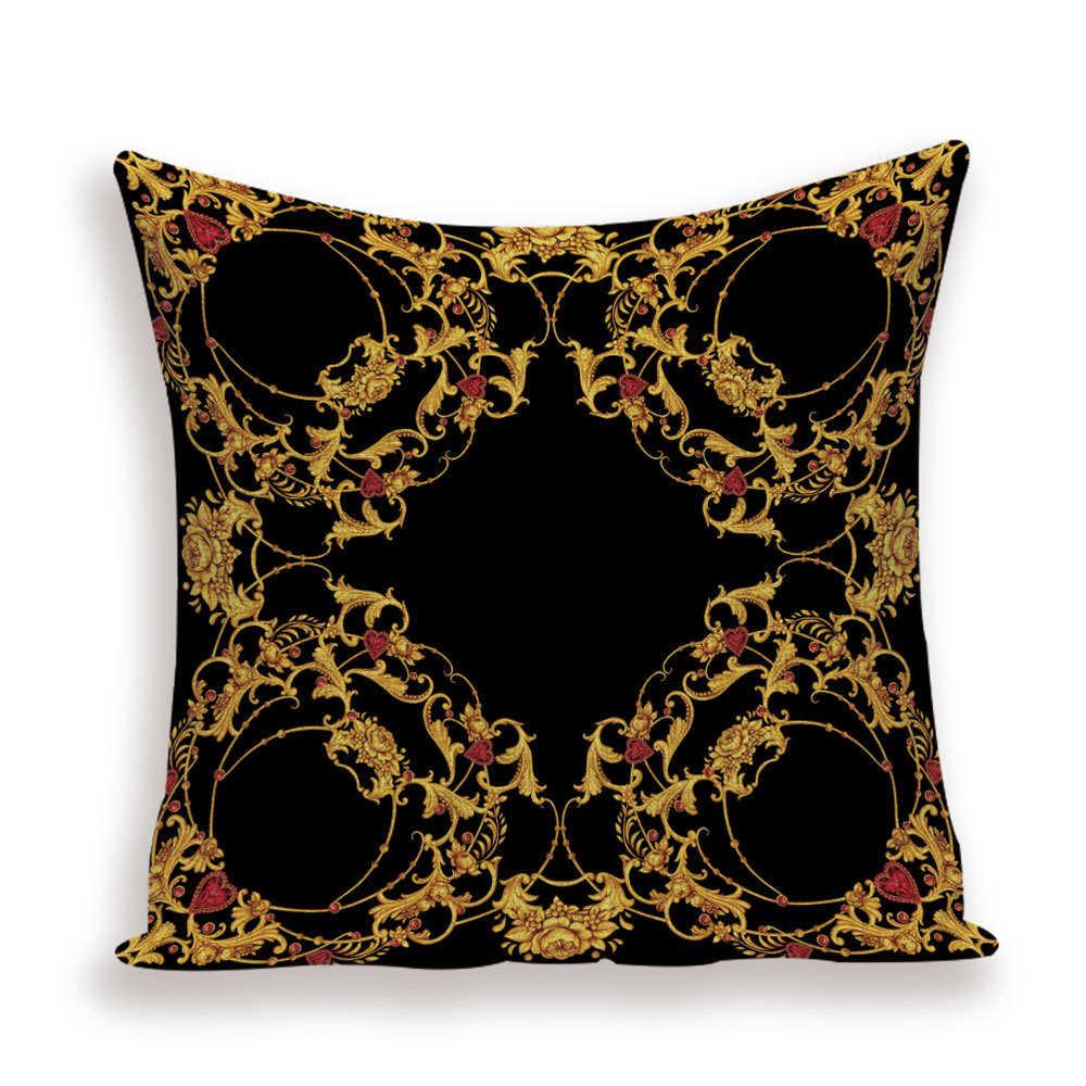 Vintage Luxury Throw Pillow Cover Lion Flower Cushion Cover For Home Decor Sofa Bed Geometric Pillows Cases Throw Pillow Covers Lion Head Flower Cotton Linen Square Home Decorative Throw Pillow Case Cushion Covers 45x45cm