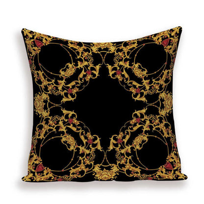 Vintage Luxury Throw Pillow Cover Lion Flower Cushion Cover For Home Decor Sofa Bed Geometric Pillows Cases Throw Pillow Covers Lion Head Flower Cotton Linen Square Home Decorative Throw Pillow Case Cushion Covers 45x45cm