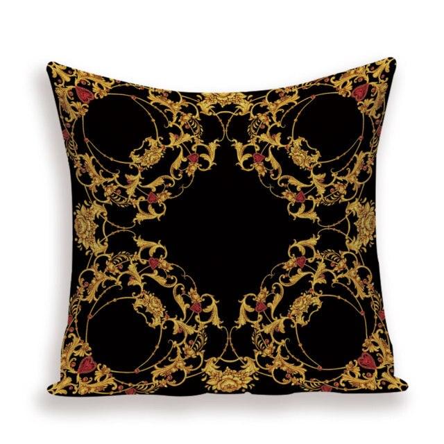 Vintage Luxury Throw Pillow Cover Lion Flower Cushion Cover For Home Decor Sofa Bed Geometric Pillows Cases Throw Pillow Covers Lion Head Flower Cotton Linen Square Home Decorative Throw Pillow Case Cushion Covers 45x45cm