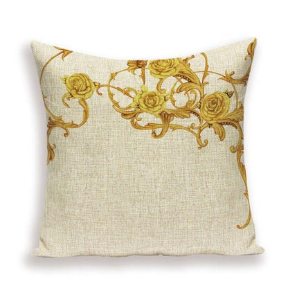 Vintage Luxury Throw Pillow Cover Lion Flower Cushion Cover For Home Decor Sofa Bed Geometric Pillows Cases Throw Pillow Covers Lion Head Flower Cotton Linen Square Home Decorative Throw Pillow Case Cushion Covers 45x45cm
