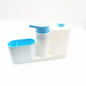 White Smart Kitchen Soap Dispenser Bathroom Accessories Liquid Soap Dispenser Simple Storage Box With Tank 3 IN 1 Cleaning Sponge Brush Holder Soap Pump Kitchen Gadgets