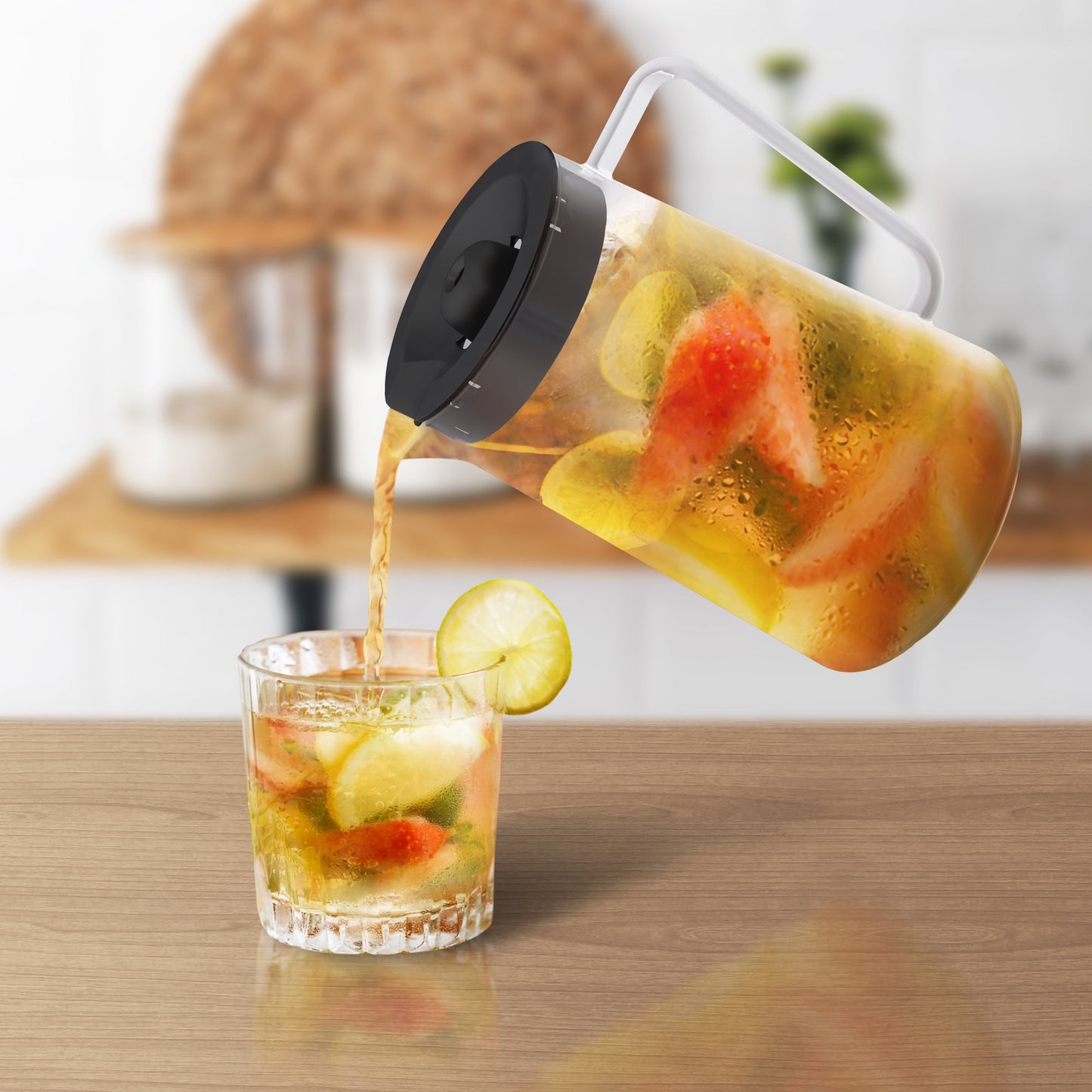 Wirsh Iced Coffee Maker,  Iced Tea Maker with 85 Ounce Pitcher,Strength Control and Reusable Filter