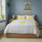 Monogram Layered Leaf Applique Cotton Duvet Cover Set